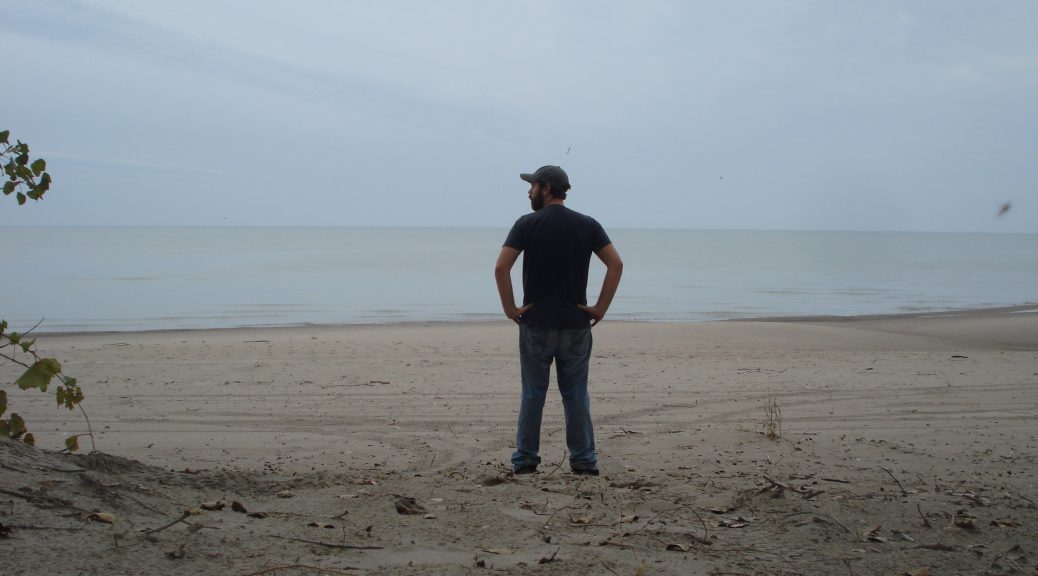 Graham staring at the Pacific Ocean
