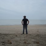 Graham staring at the Pacific Ocean