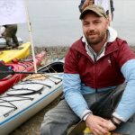 Graham Clumpner on the beach with the mosquito fleet