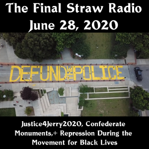 Aerial of "Defund The Police" painted on street by Asheville Police Dept in June, 2020