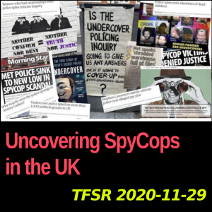 A collection of posters from the #SpyCops campaign