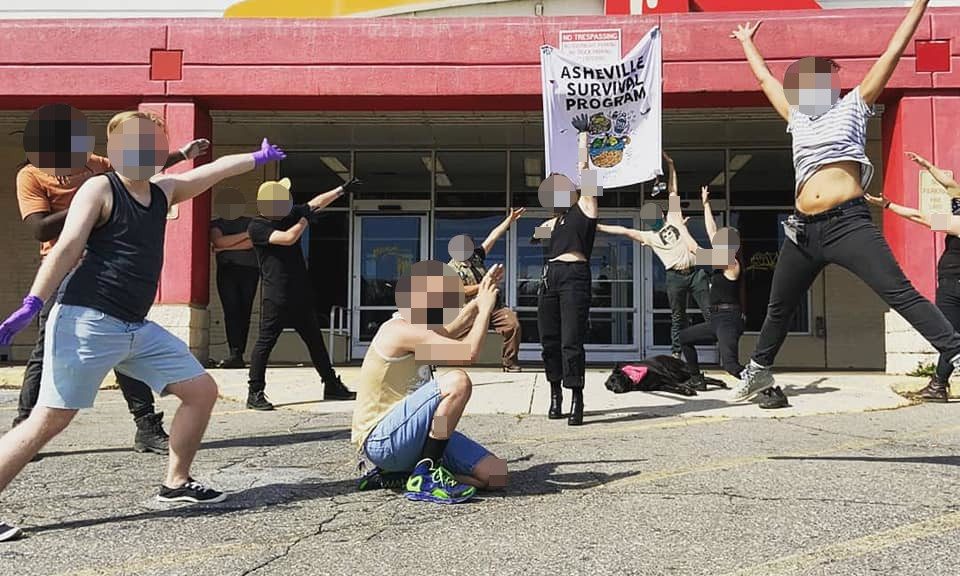 ASP volunteers collecting donations at abandoned Kmart