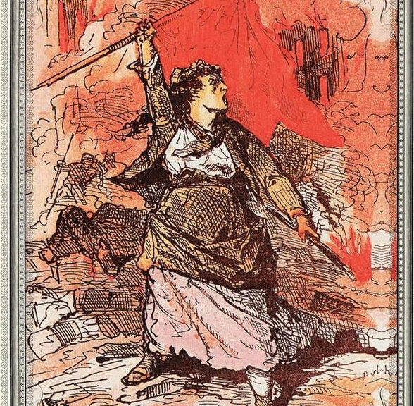 A petroleuse at the 1871 Paris Commune barricades