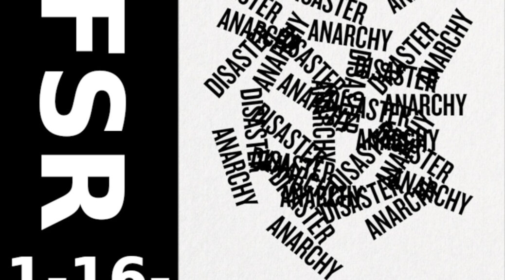 "TFSR 1-16-2023" and the cover of Rhiannon Firth's "Disaster Anarchy" book