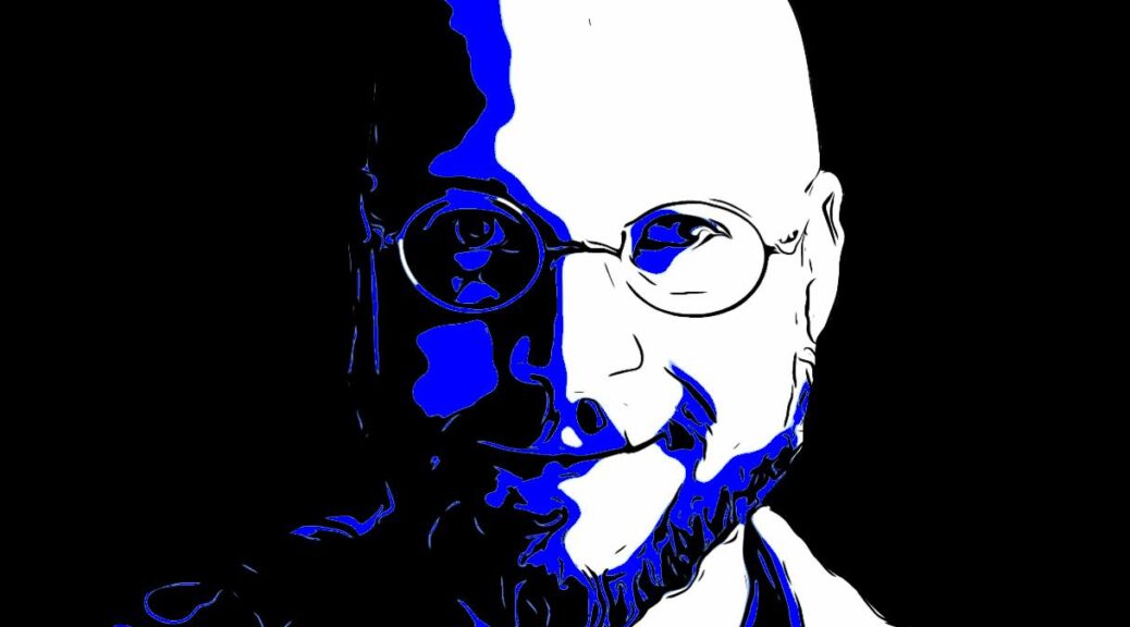 High contrast image of Mixael Laufer with violet-blue mid-color shadows