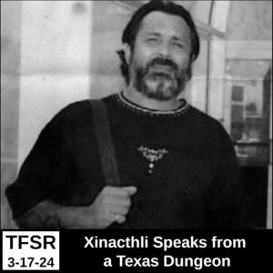 Photo of Xinachtli at a transit center with a bag on his shoulder